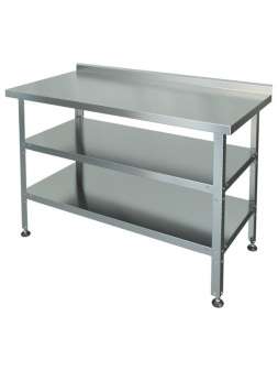 Стіл з харчової нержавійки 1400х900х850 (2 полиці) Стіл з харчової нержавійки 1400х900х850 (2 полиці)